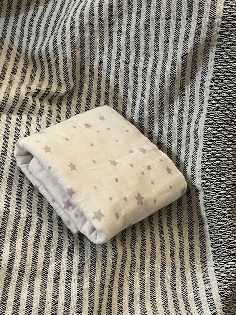 Restoration Hardware ~Cream Pillow case with Lavender Star Print~1 sham